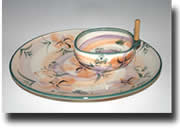Click on thumbnails for larger images of Clay of Fundy hand thrown chip & dip sets