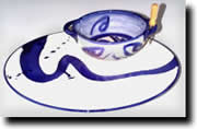 Click on thumbnails for larger images of Clay of Fundy hand thrown chip & dip sets
