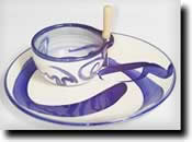 Click on thumbnails for larger images of Clay of Fundy hand thrown chip & dip sets