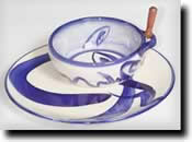 Click on thumbnails for larger images of Clay of Fundy hand thrown chip & dip sets