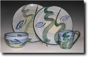 Click on thumbnails for larger images of Clay of Fundy hand thrown Dinnerware Sets