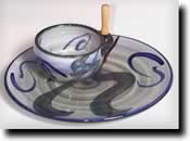Click on thumbnails for larger images of Clay of Fundy hand thrown chip & dip sets