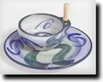Click on thumbnails for larger images of Clay of Fundy hand thrown chip & dip sets