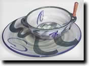 Click on thumbnails for larger images of Clay of Fundy hand thrown chip & dip sets