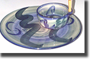Click on thumbnails for larger images of Clay of Fundy hand thrown chip & dip sets