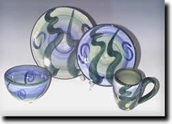 Click on thumbnails for larger images of Clay of Fundy hand thrown Dinnerware Sets