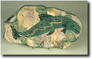 Click to see larger image - Clay of Fundy Hand crafted Salmon Platters