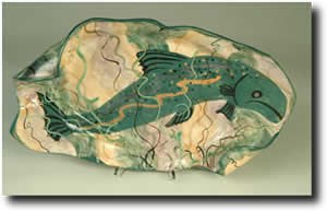 Click to see larger image - Clay of Fundy Hand crafted Salmon Platters