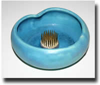 Click on thumbnails for larger images of Clay of Fundy hand thrown ikabana vase