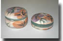 Click on thumbnails for larger images of Clay of Fundy hand thrown ring boxes and jars